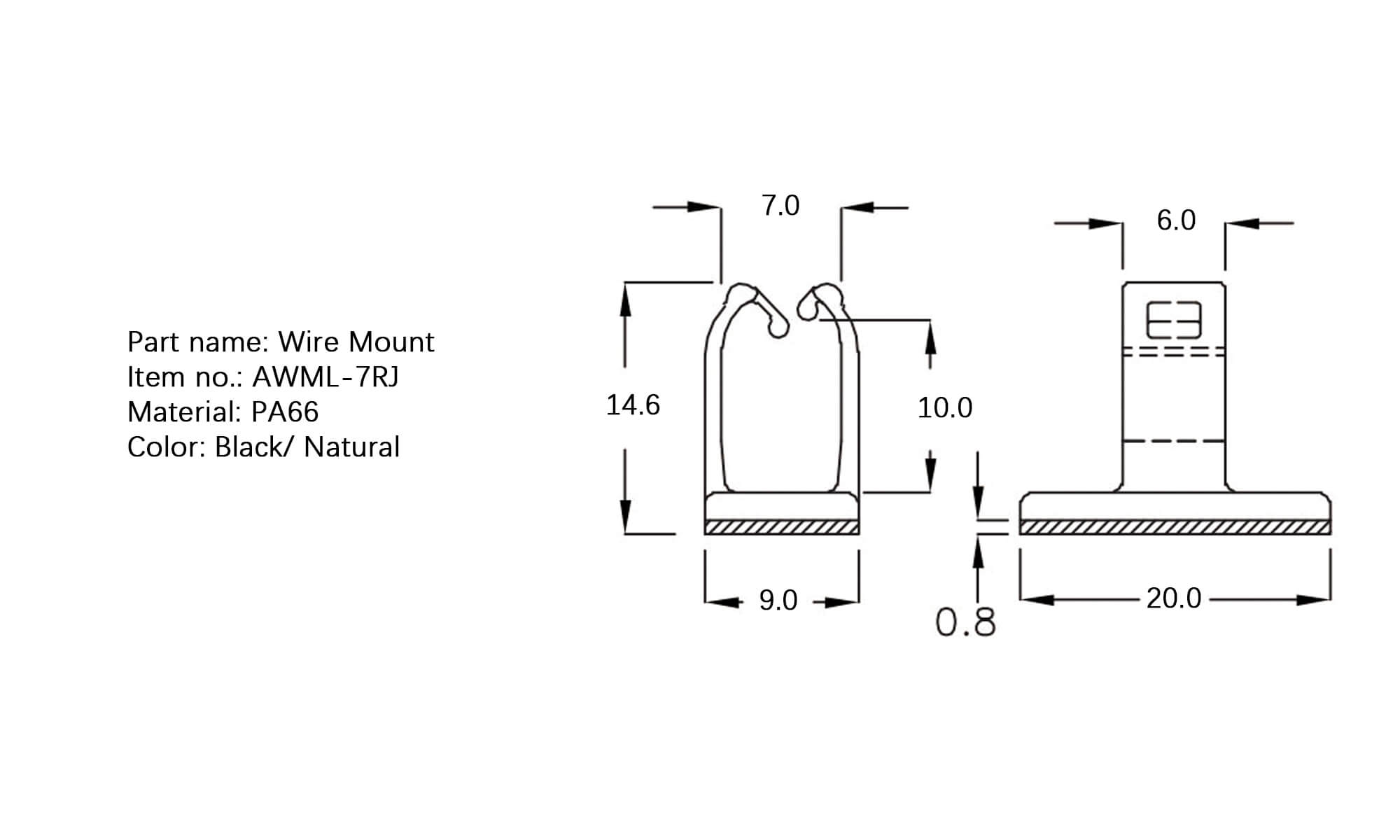 Plastic Wire Mount AWML-7RJ